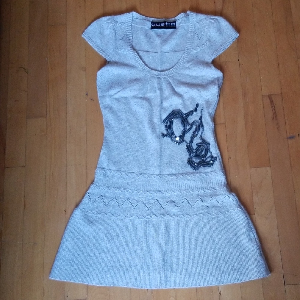 Gusto Knitwear Angora wool gray dress XS  - Small